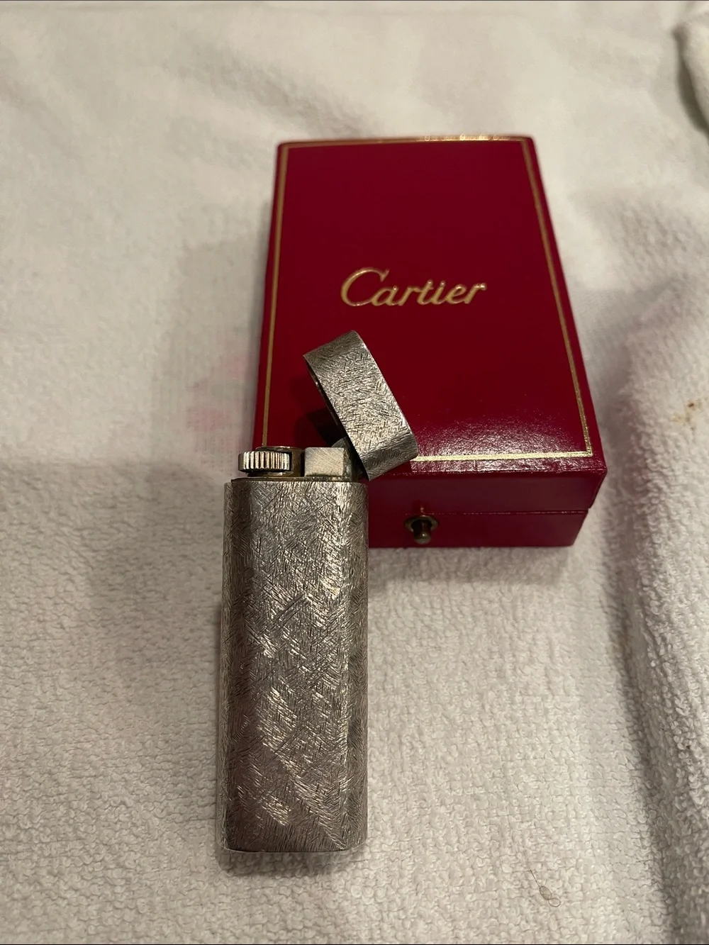 Cartier Silver Lighter in Original Box. Collectible